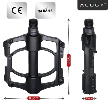 Plattform-Fahrradpedale für MTB-Fahrräder, Aluminium 9/16" Schwarzes Aluminium-Set [2 Stk.]