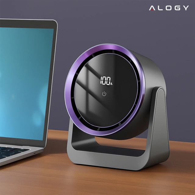Przenośny wentylator biurkowy Alogy 4000mAh 5 prędkości regulowany kąt montaż naścienny wentylator chłodzący