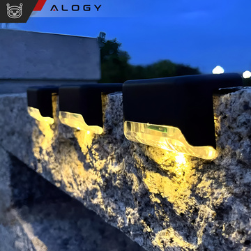 LED-Solar-Gartenlampe, Set x8, für Terrasse, Balkon, Treppe, Balustrade, mit Dämmerungssensor, AAA-Batterie, schwarz