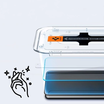 Spigen Glas.tR Panzerglas „EZ Fit“ 2er-Pack für Samsung Galaxy S24 Klar