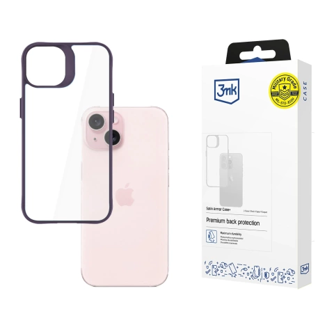 Etui für Apple iPhone 15 3mk Satin Armor Case Lila