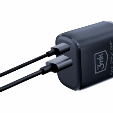 3mk HyperCharger 20W Wandladegerät 1xUSB-C 1xUSB-A PD/QC Schwarz