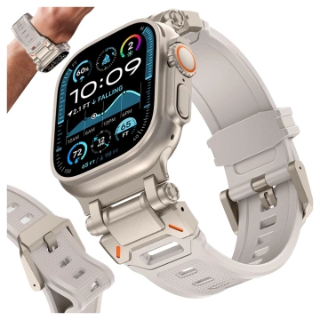 Alogy Luxus-Metall-TPU-Armband für Apple Watch 42/44/45/49 mm, Beige