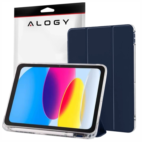 Etui do Apple iPad 11gen. 11" 2025 / 10gen. 10.9" 2022 Ochronne Hybrydowe z Miejscem na Rysik, Składana Okładka, Funkcja Podstawki, Alogy HybridBook™ Case – Granatowe