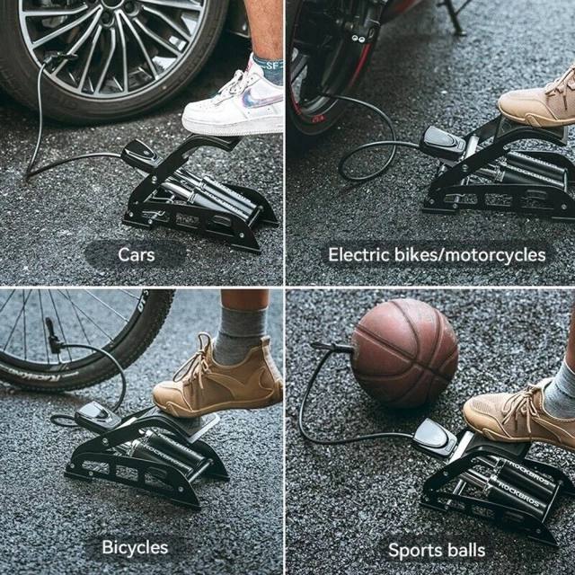 Pompka nożna Rockbros 42430001001 z wyświetlaczem - czarna