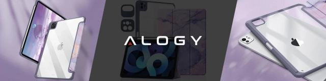 Etui hybrydowe z miejscem na rysik do Apple iPad Air 11" (2024,2025) / Air 10.9" (2020,2022) / Pro 11 (2018) Alogy Hybrid Book Cover Case Marble Fioletowe + Szkło