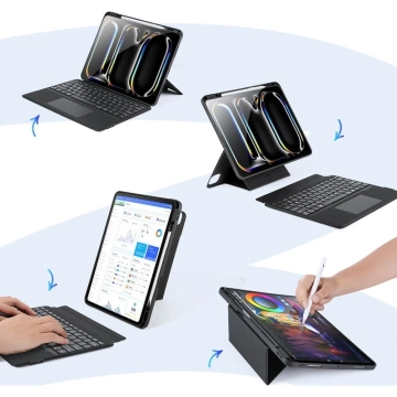 Schutzhülle mit Bluetooth-Tastatur für iPad Pro 13 (2024) DUX DUCIS DK Schwarz