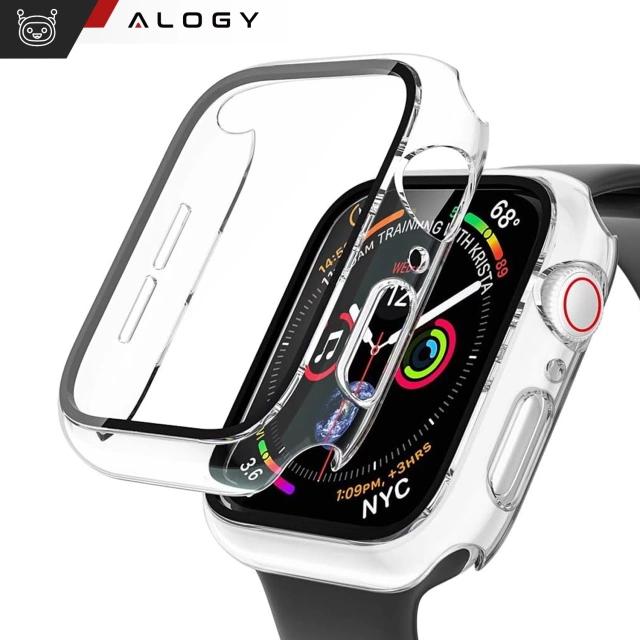 Obudowa ochronna z szkłem Alogy Protector Case 2w1 nakładka etui do Apple Watch 10 42mm Przezroczysta