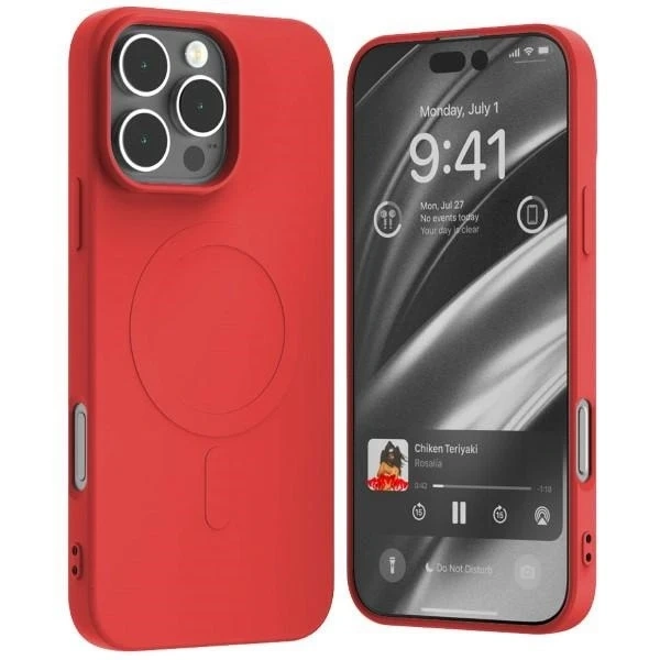 Mercury MagSafe Halbsilikonhülle für iPhone 16 Pro Max 6,9" Rot