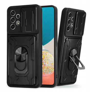 Alogy Camshield Ring Wallet Case mit Kameraabdeckung und Wallet für Samsung Galaxy A53 Black Glass