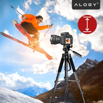 Stativ Fotografie Stativ Universal Kameraständer 1/4 Kamera Handyhalter 170 cm Alogy Schwarz