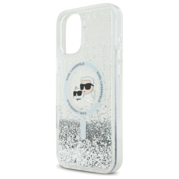 Etui Karl Lagerfeld für iPhone 16 Plus 6,7" Magsafe Hardcase Transparent Liquid Glitter Karl