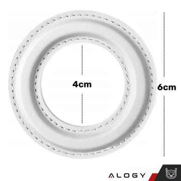 Blaszka magnetyczna do MagSafe naklejka Ring Pierścień Nakładka na Uchwyt Uniwersalna skórzana Alogy Magnetic biała