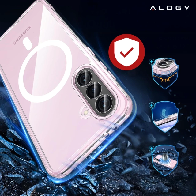 Etui do Samsung Galaxy A56 / A36 5G obudowa ochronna na telefon Alogy HybridMag™️ Case do MagSafe Przezroczyste