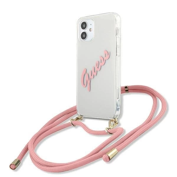 Guess GUHCP12SCRTVSPI iPhone 12 mini 5,4 "pink / pink Hardcase Script Vintage