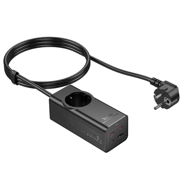 Przedłużacz Ładowarka Hoco NS9 2 m 67W 1x230V + USB-C 3x + USB-A Czarny