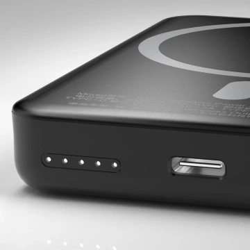 Dudao Wireless MagSafe Power Bank 10W (5W Magsafe) 5000mAh Metalladapter Magnetischer Ladering Weiß (K14S)