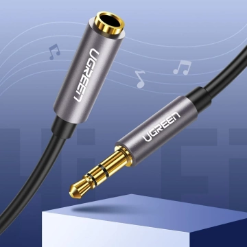 UGREEN Kabel AUX-Verlängerungskabel 3,5 mm Miniklinke 3m Silber (10595)