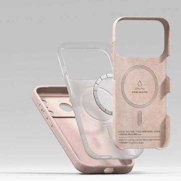 Etui do iPhone 17 Pro Ringke Silicone Magnetic MagSafe Różowe