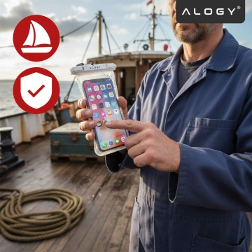 Handyhülle Wasserdichtes Gehäuse Alogy universal IPX8 bis 6,5 Schwarz