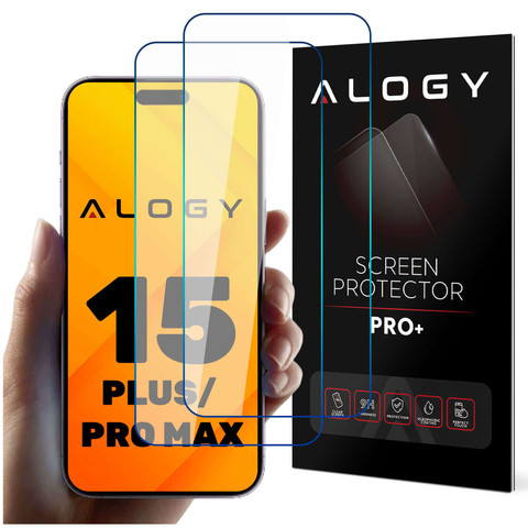 2x 9H gehärtetes Glas für iPhone 15 Plus / 15 Ultra / 15 Pro Max Alogy Displayschutz PRO