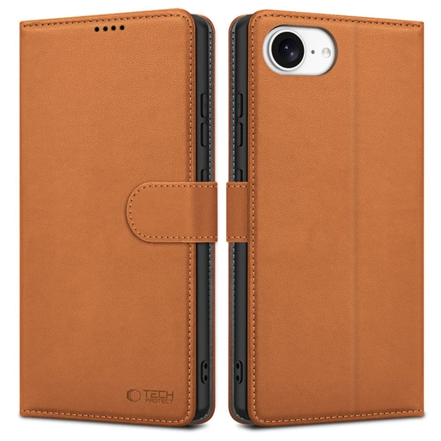 Etui für iPhone 16e Tech-Protect Wallet Sattelbraun