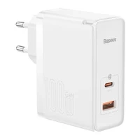 Baseus GaN5 Pro Fast Universal GaN USB Ladegerät Typ C / USB 100W PD3.0, QC4.0, AFC weiß (CCGP090202)