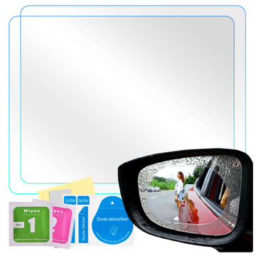 2 x hydrophobe Nano-Folie, Fensteraufkleber, Spiegel, Regen, wasserdicht, für Auto, Auto, Badezimmer, 15 x 20 cm