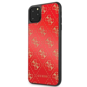 Guess GUHCN654GGPRE iPhone 11 Pro Max czerwony/red Hard Case 4G Double Layer Glitter