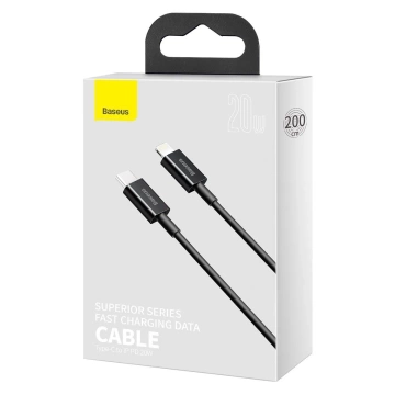 Kabel USB-C für Lightning Baseus Superior Series, 20W, PD, 2m (schwarz)