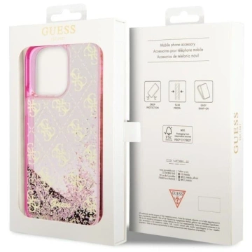 Etui Guess GUHCP14LLC4PSGP für iPhone 14 Pro 6,1" Hardcase Liquid Glitter 4G Transculent