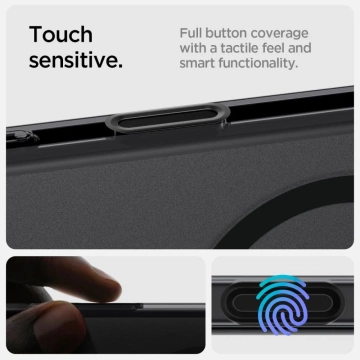 Spigen Ultra Hybrid „T“ Mag MagSafe iPhone 16 Pro Hülle Frost Schwarz