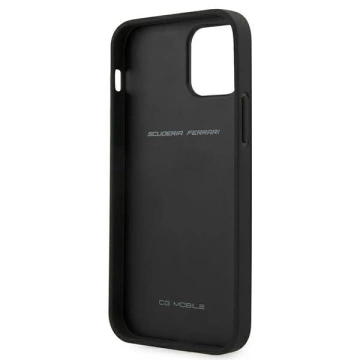 Ferrari iPhone 12 mini 5.4" Hülle schwarz/schwarz Hardcase On Track Carbon Stripe