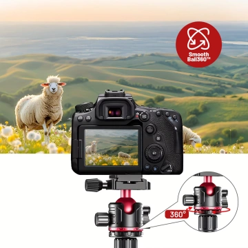 Statyw Profesjonalny 2w1 – Tripod i Monopod do Aparatu i Kamery, Składany z Regulowaną Wysokością i Głowicą Kulową 360°, Stabilny i Lekki, ProStand™ – Czarny