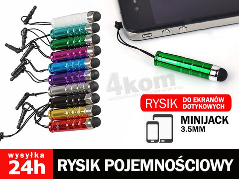 Eingabestift für Touchscreens mit Mini-Jack-Aufhänger Telefon, Tablet MEHRFARBIG
