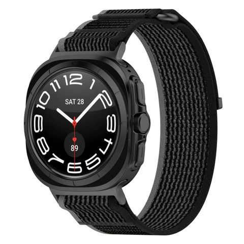 Opaska do smartwatcha Nylonowy Pasek na zegarek do Samsung Galaxy Watch Ultra 47mm Czarny