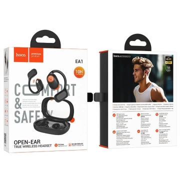 HOCO EA1 Kabellose Bluetooth TWS-Kopfhörer – Schwarz mit Ladeetui