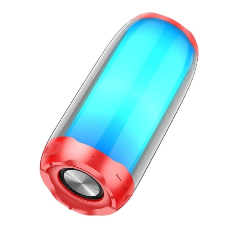 HOCO Głośnik Bluetooth HC8 Czerwony Przenośny LED RGB 1800 mAh 10W