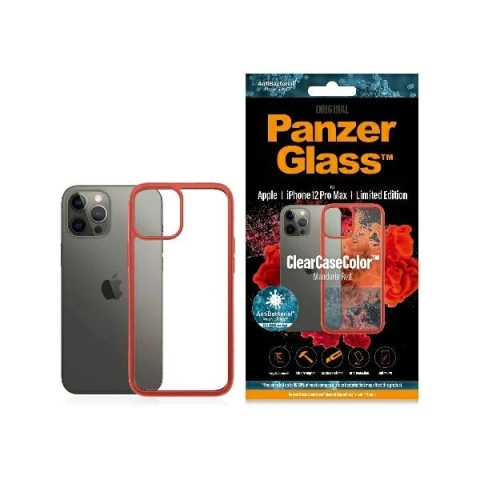 Etui PanzerGlass ClearCase für iPhone 12 Pro Max Mandarin Red AB
