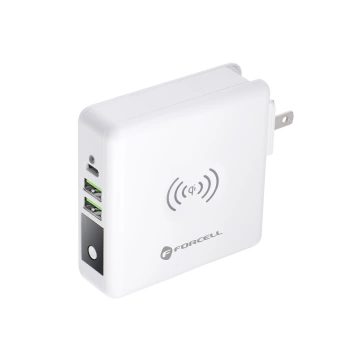 Forcell 4in1 Reiseladegerät 8000mAh QC3.0 USB-C Powerbank Induktion
