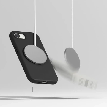 Etui Ringke Silicone Magnetic MagSafe für iPhone 16e Schwarz