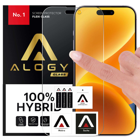 Hybridglas für Apple iPhone 14 Pro Max Vollbild Alogy Flexi Full Glass 9H Schutzglas Bruchsicher