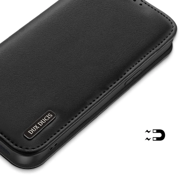 iPhone 16e Dux Ducis Hivo Schutzhülle mit Flip und RFID-Schutz - Schwarz