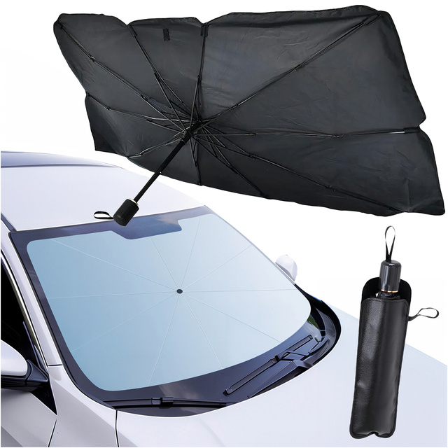 Samochodowy parasol przeciwsłoneczny do samochodu auta osłona szyby przeciwsłoneczna UV Alogy Car L 135x79cm czarny