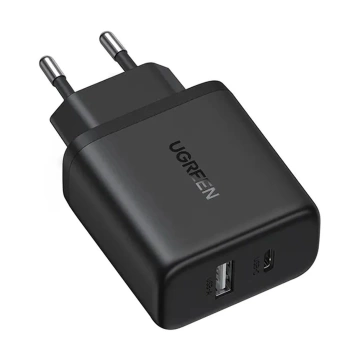 Ładowarka Ugreen X227 GaN 20W USB-C + USB-A Czarna PD QC Szybka Kompaktowa