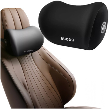 Poduszka samochodowa na zagłówek pod szyję podróżna pianka zapamiętująca biurowa na oparcie Czarna