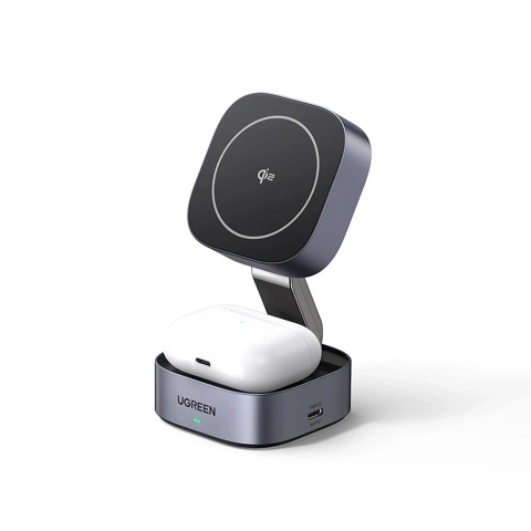 Ładowarka Ugreen W702 3w1 MagSafe Qi2 15W Składana USB-C Czarna
