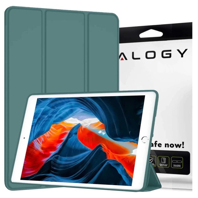 Etui do Apple iPad 10.2" 9/8/7 Gen (2021/2020/2019), Ochronne Smart Case z Klapką i Podstawką, Odporne TPU, Wzmocnione Narożniki, Alogy BookGuard™ – Zielone