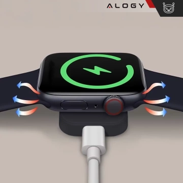 Apple Watch Alogy Ladegerät mit USB-C-Anschluss, Mini-Powerbank, Schwarz