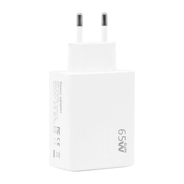 Ecobox USB 2xType-C 65W PD PPS Wandladegerät Weiß